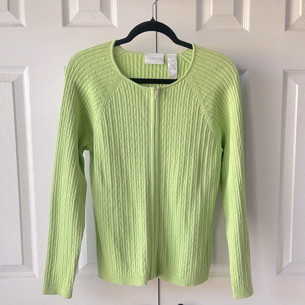 3/$10 Liz Claiborne LizSport Petite Zip Up Cardigan Sweater | Petite Med